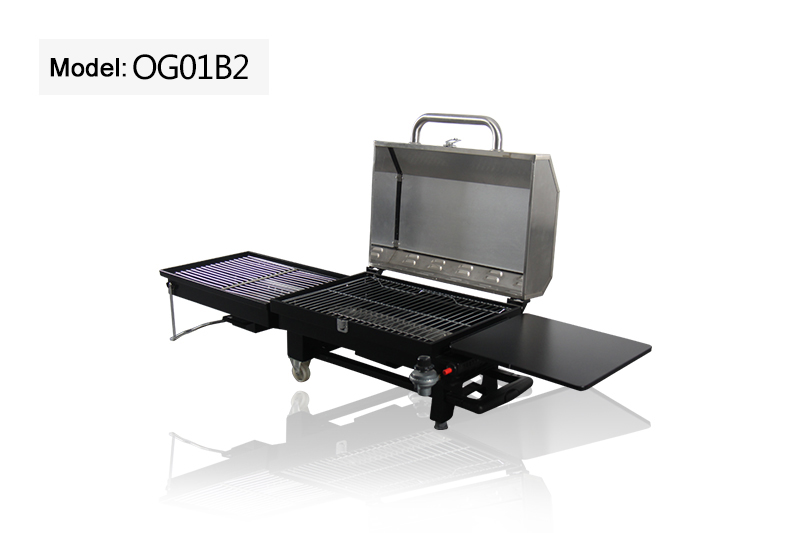 Dual purpose folding grill for baking oven and charcoal gas